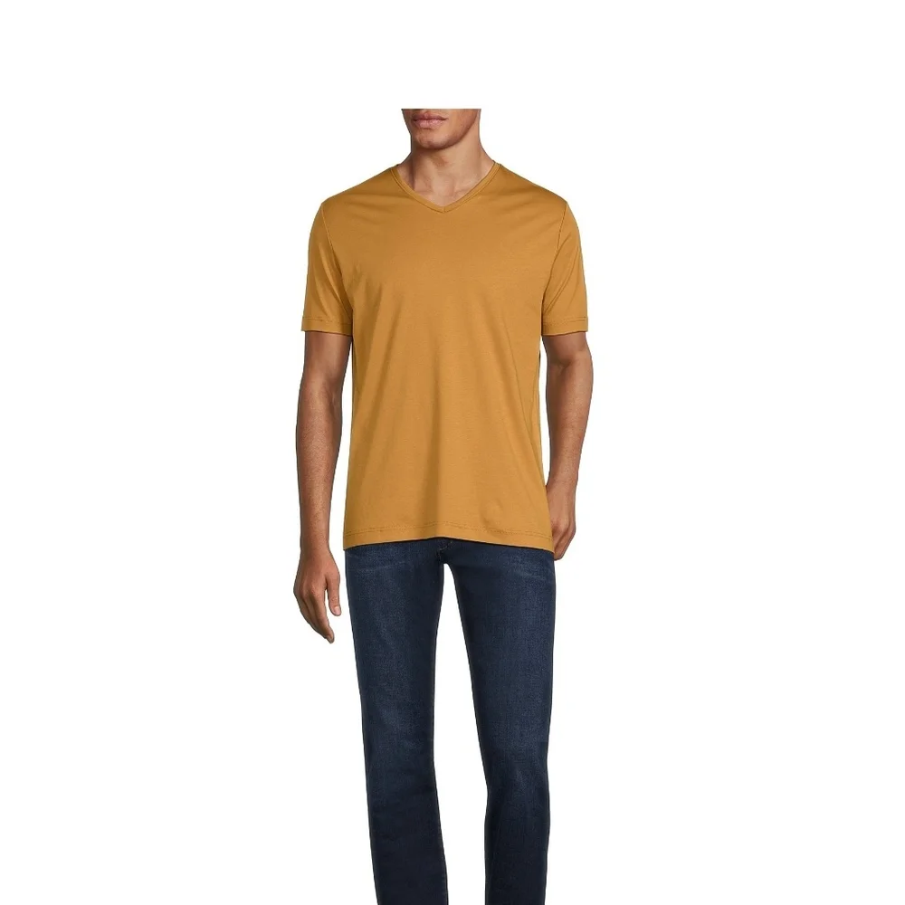 Nwt! Murano Dark Tan Short Sleeve Tee V-Neck Slim Fit - Picture 3 of 4